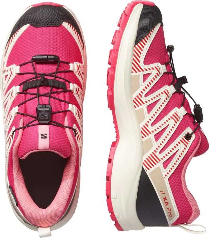 Salomon Kids' XA Pro V8 Waterproof Rouge Red/vanilla Ice/flamingo